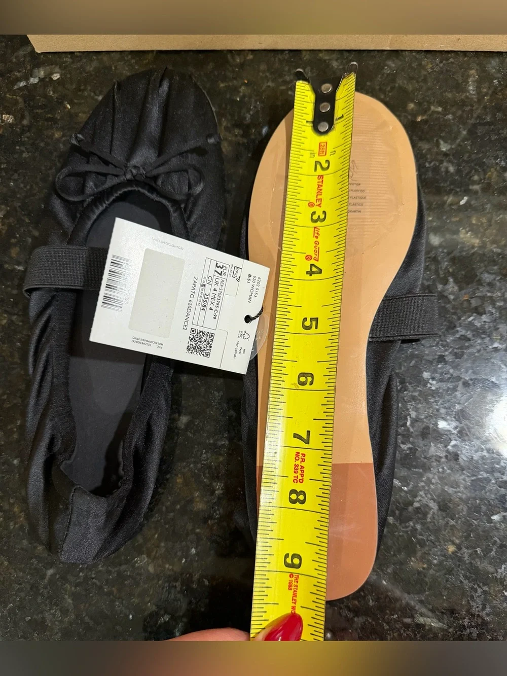 Black Ballet Flats with Strap - Mango